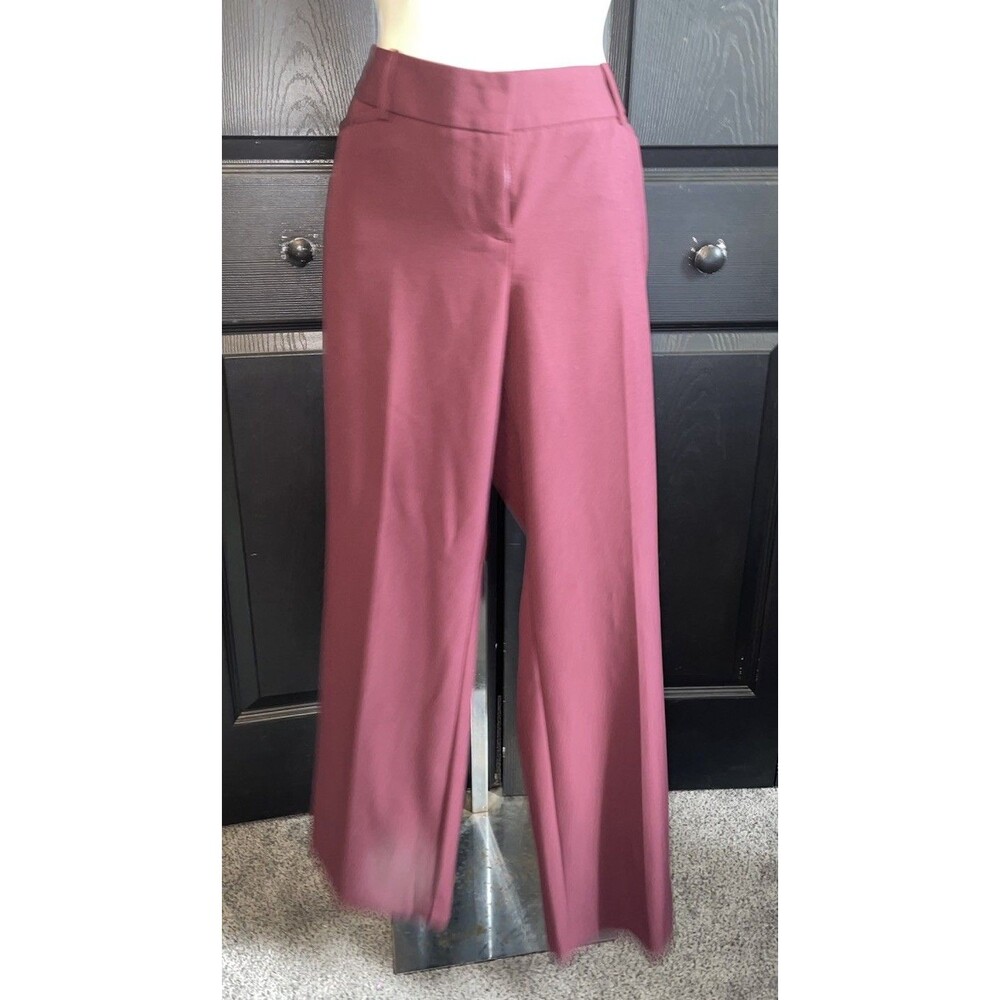 Worthington Perfect Trouser Women’s 8P Petite Burgundy Wide Leg Dress Pants NWT